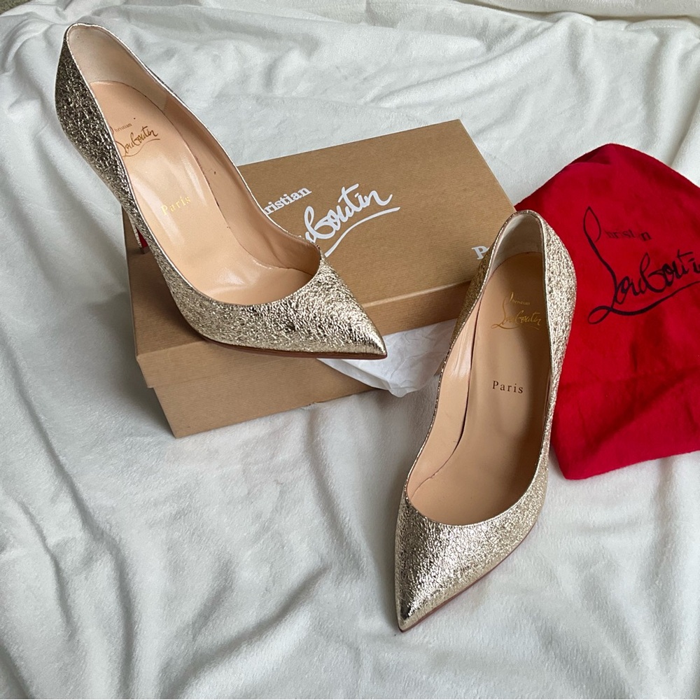 Christian Louboutin Gold Stiletto Heels